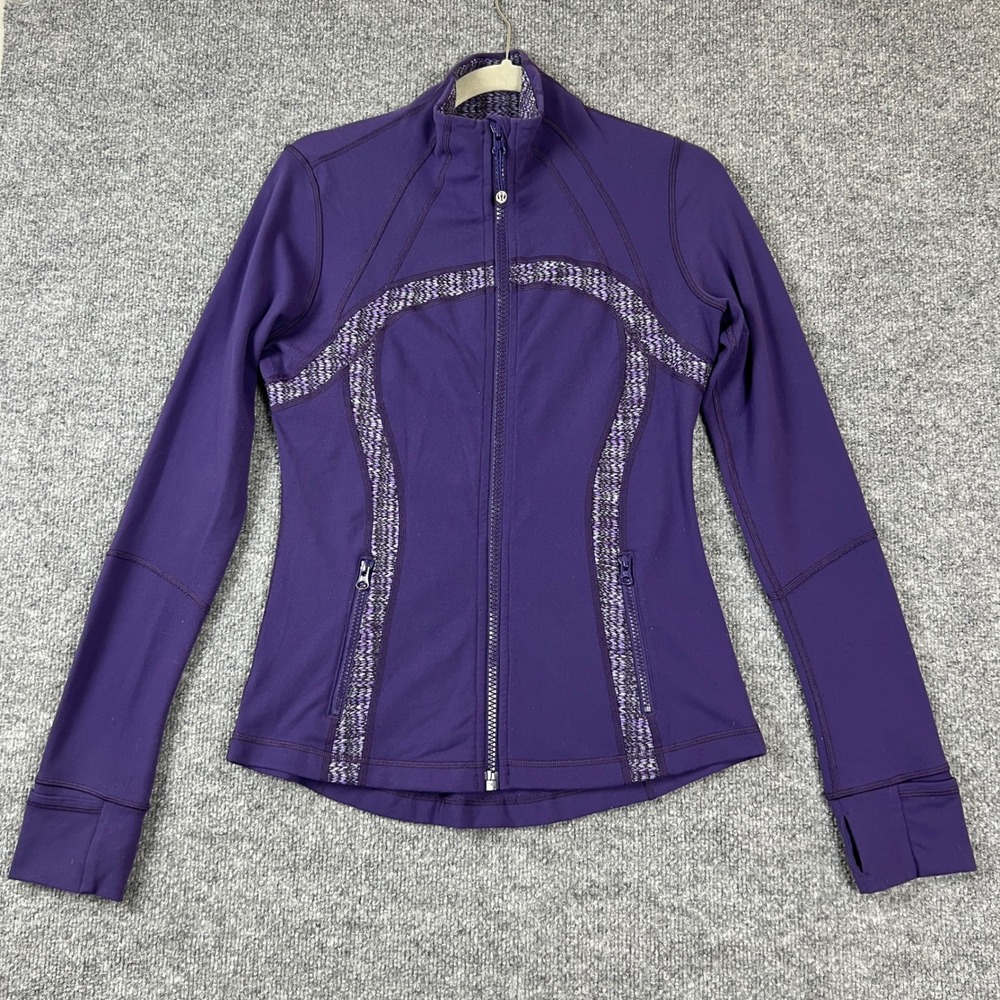 Lululemon Define Jacket‎ Women Size 8 Purple Mesh Trim Full Zip Yoga Workout
